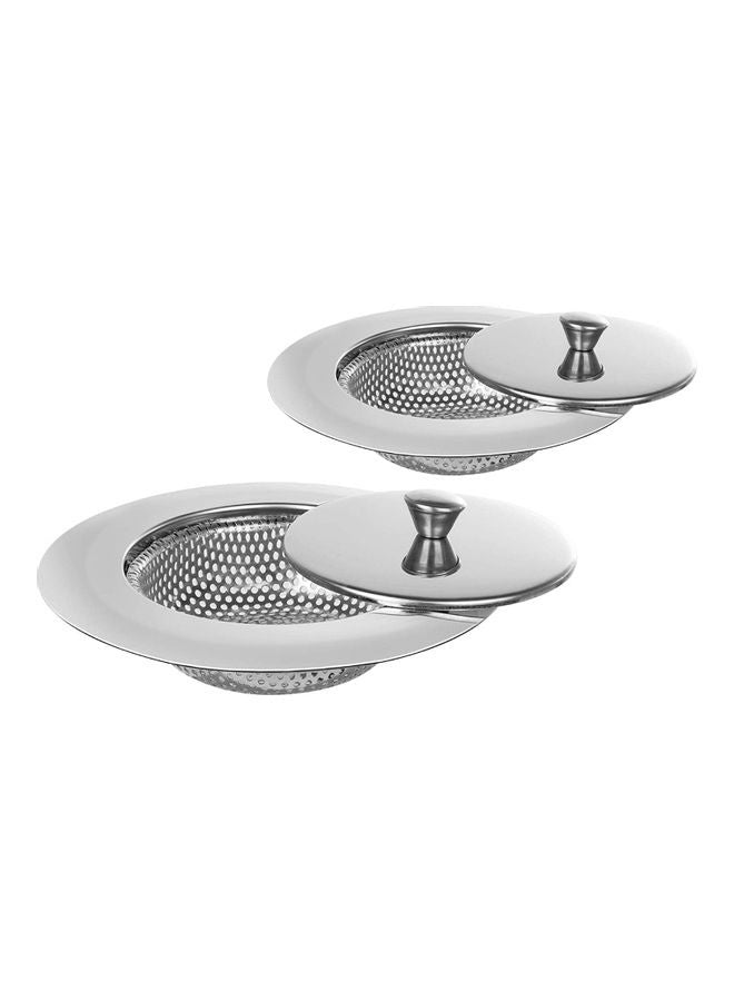 2 Pieces Stainless Steel Kitchen Sink Strainer with Lid Anti-clogging Block Food Particles silver 15.00*6.00*15.00cm 2 Pieces Stainless Steel Kitchen Sink Strainer with Lid Anti-clogging Block Food Particles silver 15.00*6.00*15.00cm
